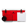 70 qt Red & White Badlands Cooler with Wheels