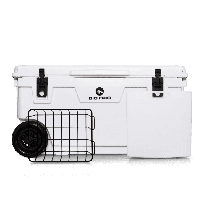 70 qt White Badlands Cooler with Wheels