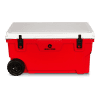 70 qt Red & White Badlands Cooler with Wheels